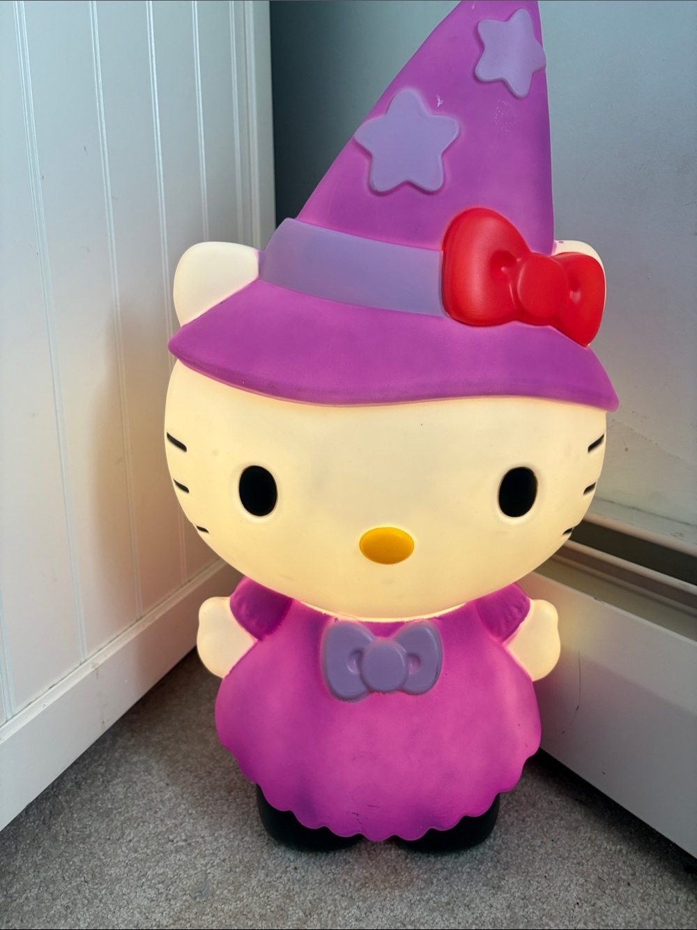 Hello Kitty Blow Mold Witch Halloween Lighted Yard Decor Sculpture 22” Plug-in